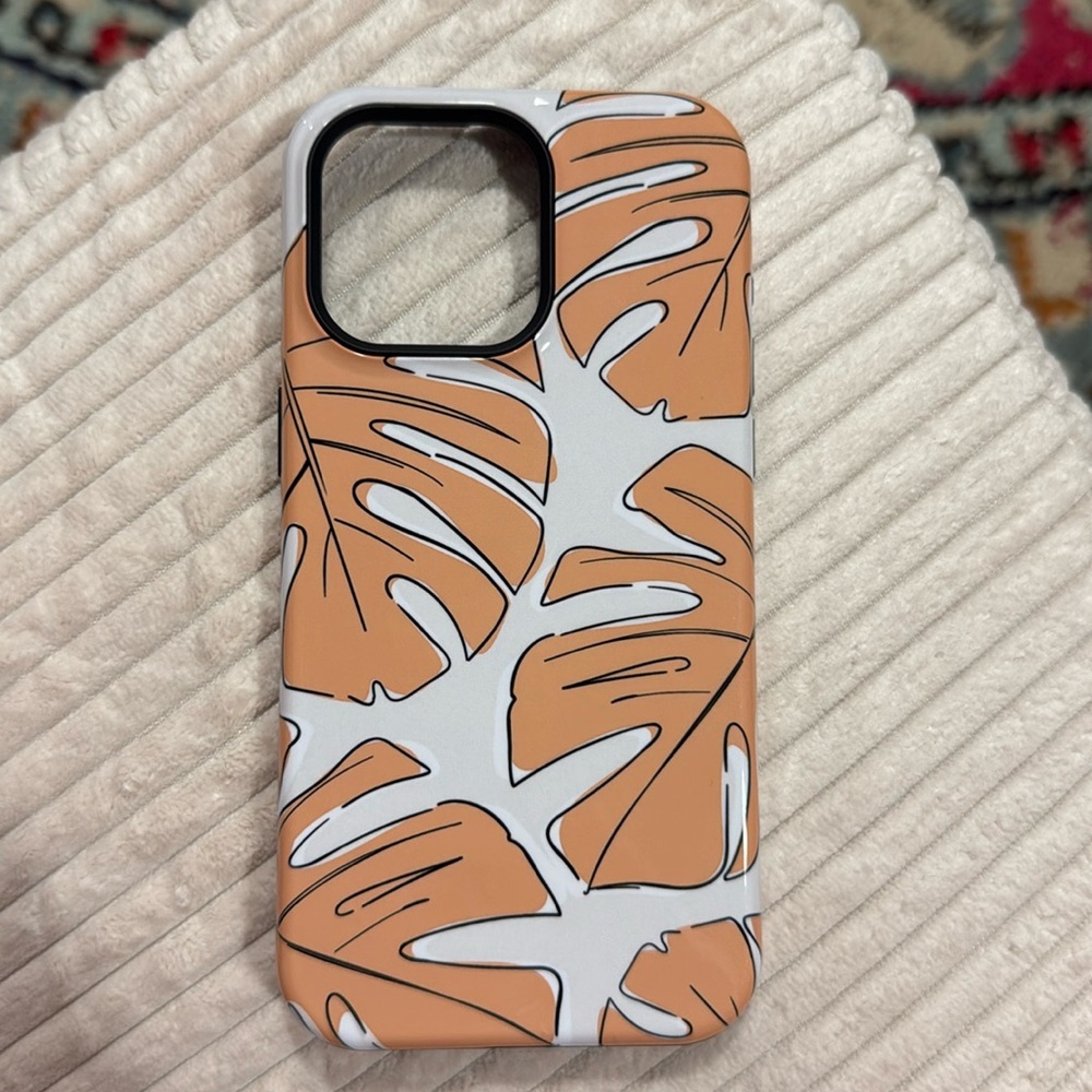 Casely iPhone 15 pro max palm leaves phone case